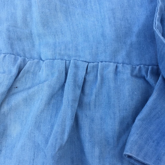 Vintage Feel Blue Skirt with Lace Detail Hem - Picture 6 of 9